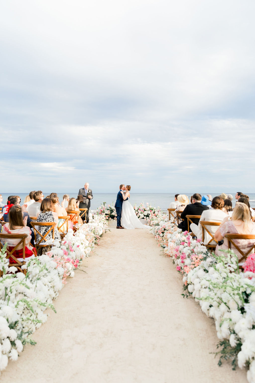 Blue Venado Seaside Wedding Ceremony Kiss